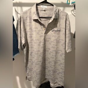 Barstool Sports Peter Millar Summer Comfort Gray Camo Golf Polo Shirt Size L